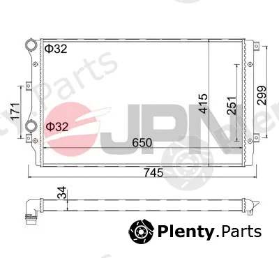 JPN 60C9003-JPN — Radiator, engine cooling
