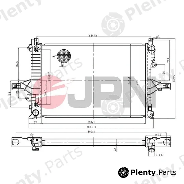 JPN 60C9072-JPN — Radiator, engine cooling
