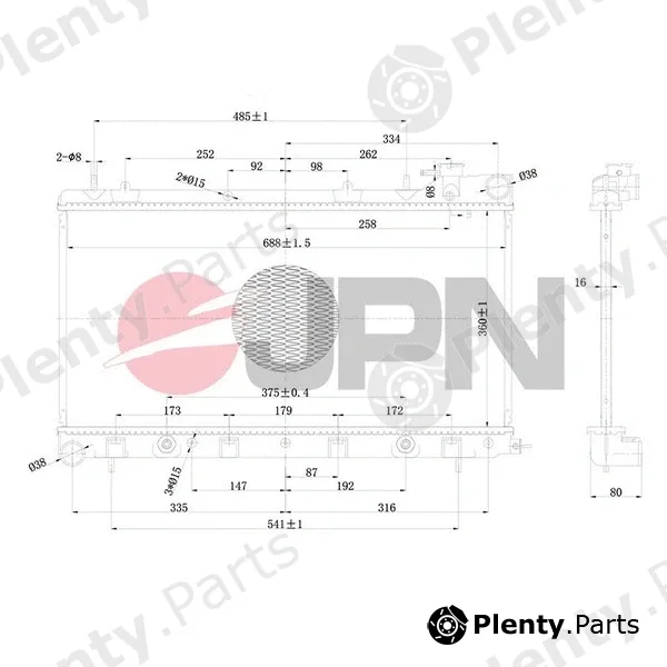 JPN 60C9050-JPN — Radiator, engine cooling