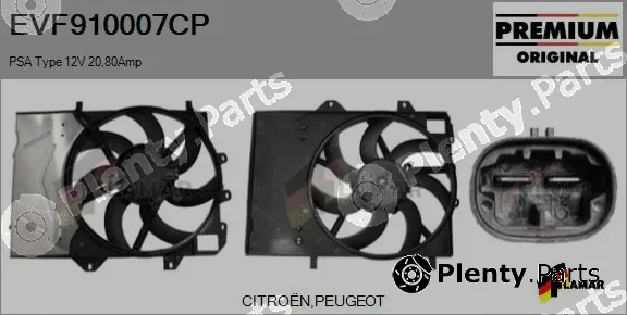 Flamar EVF910007CP — Electric Motor, radiator fan