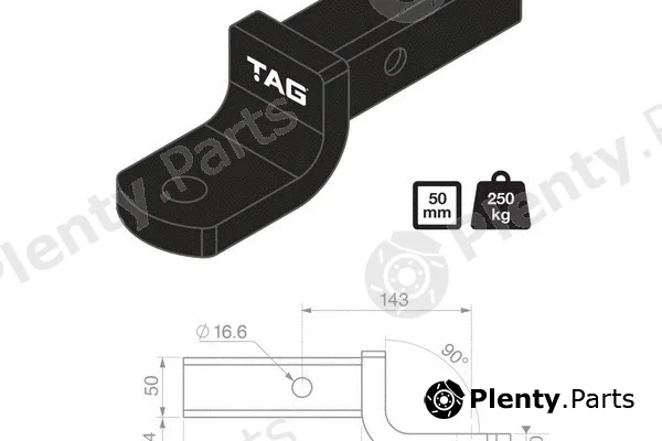 TAG L4150 — Coupling Ball, towing device