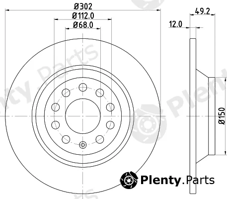 Mintex MDC1744C — Brake Disc