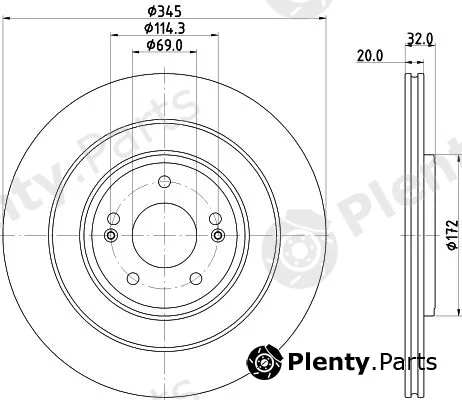 Mintex MDC3206C — Brake Disc