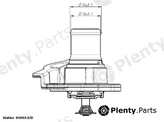 BorgWarner (Wahler) 410069.82D — Thermostat, coolant