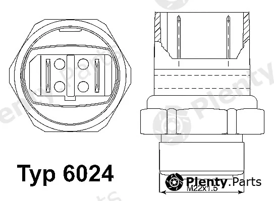 BorgWarner (Wahler) 6024.95D — Temperature Switch, radiator fan
