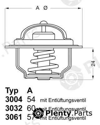 BorgWarner (Wahler) 3004.82 — Thermostat, coolant