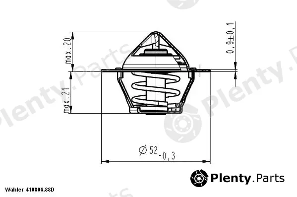 BorgWarner (Wahler) 410806.88D — Thermostat, coolant