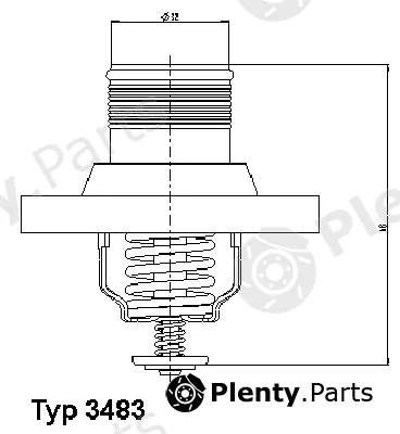 BorgWarner (Wahler) 3483.89D — Thermostat, coolant