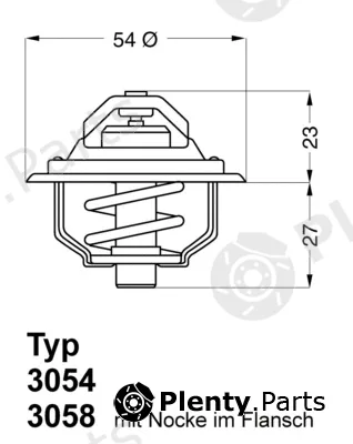 BorgWarner (Wahler) 3054.87D50 — Thermostat, coolant