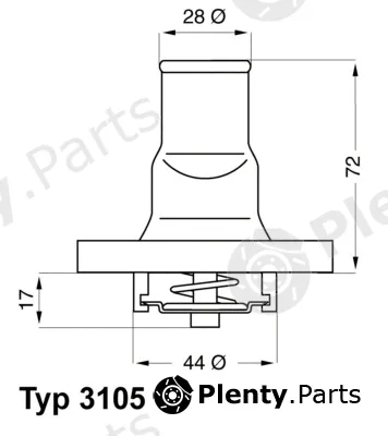 BorgWarner (Wahler) 3105.87D — Thermostat, coolant