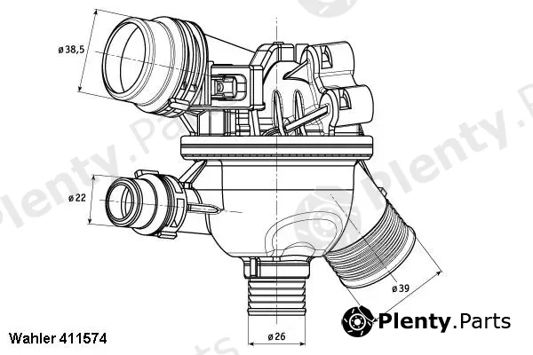 BorgWarner (Wahler) 411574.102D — Thermostat, coolant