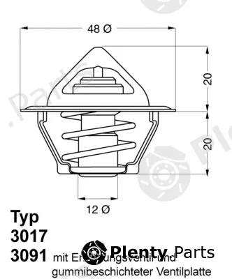 BorgWarner (Wahler) 3017.83 — Thermostat, coolant