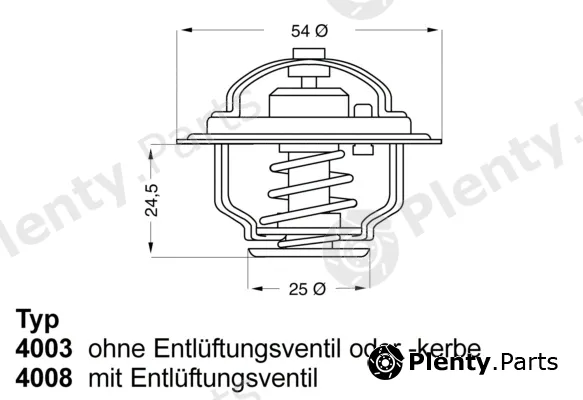 BorgWarner (Wahler) 4008.79D — Thermostat, coolant