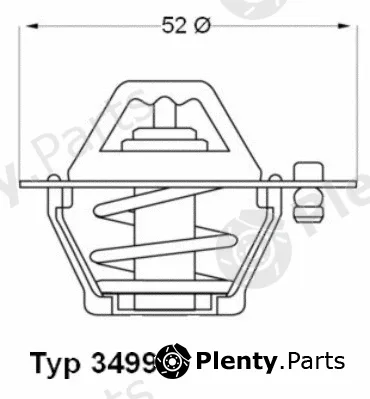 BorgWarner (Wahler) 3499.88D — Thermostat, coolant
