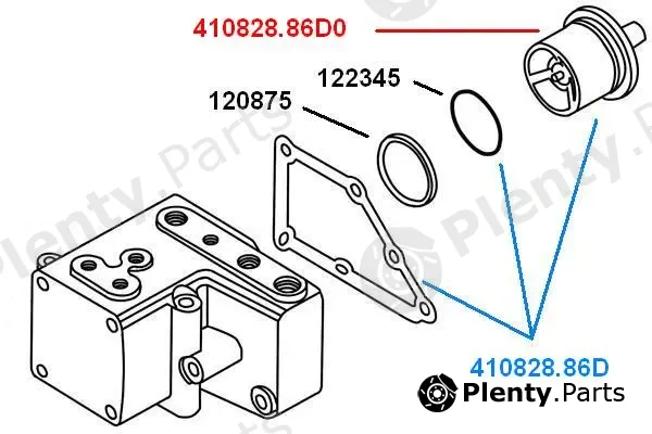 BorgWarner (Wahler) 410828.86D — Thermostat, coolant