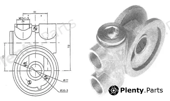BorgWarner (Wahler) 410692.71D — Thermostat, oil cooling