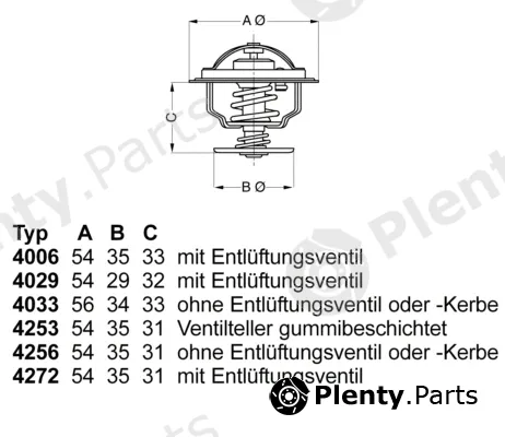 BorgWarner (Wahler) 4253.87D — Thermostat, coolant