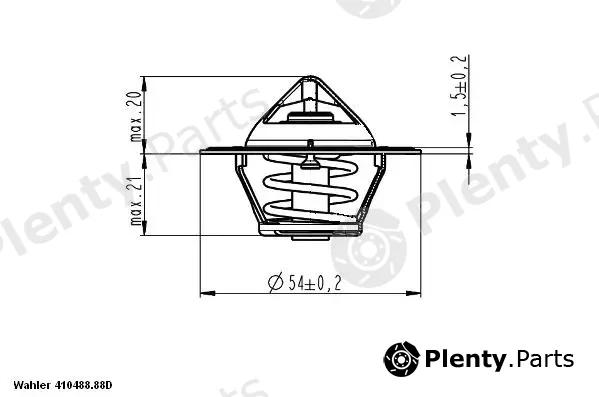 BorgWarner (Wahler) 410488.88D — Thermostat, coolant