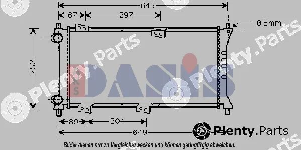 AKS Dasis 080059N — Radiator, engine cooling