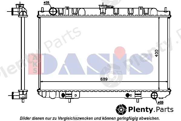 AKS Dasis 070104N — Radiator, engine cooling