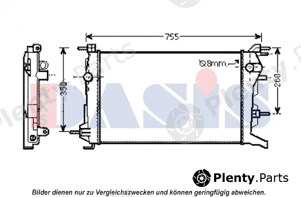 AKS Dasis 180084N — Radiator, engine cooling