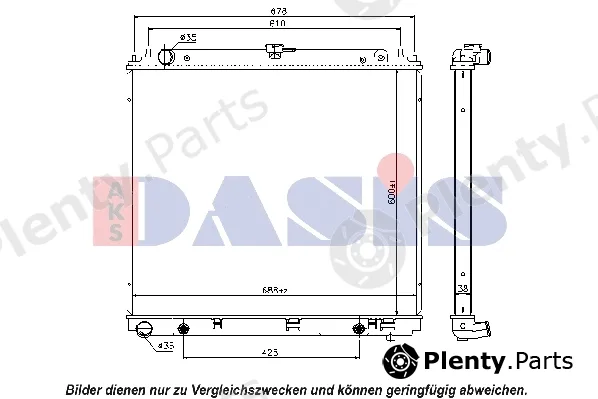 AKS Dasis 070139N — Radiator, engine cooling