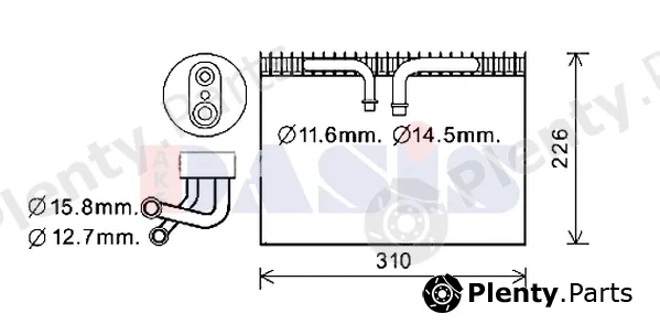 AKS Dasis 820405N — Evaporator, air conditioning