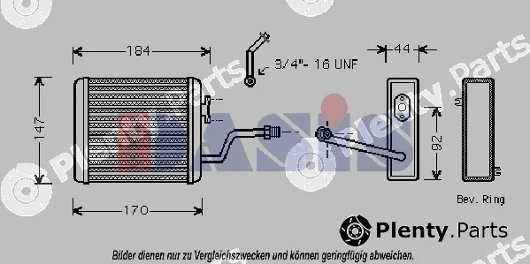 AKS Dasis 059009N — Heat Exchanger, interior heating