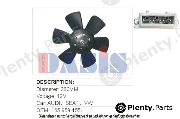 AKS Dasis 048070N — Fan, engine cooling