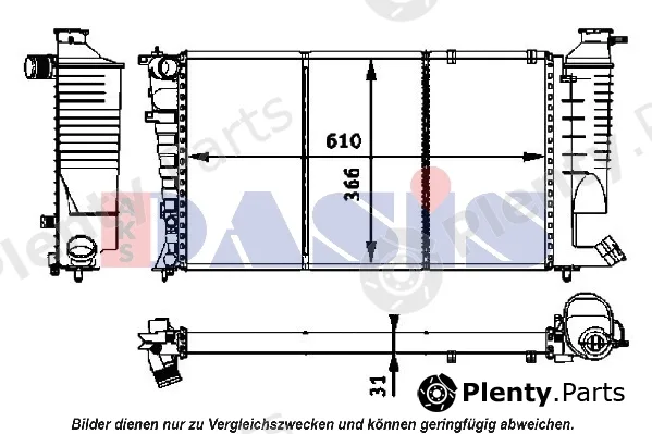 AKS Dasis 160039N — Radiator, engine cooling