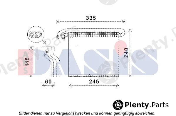AKS Dasis 820346N — Evaporator, air conditioning