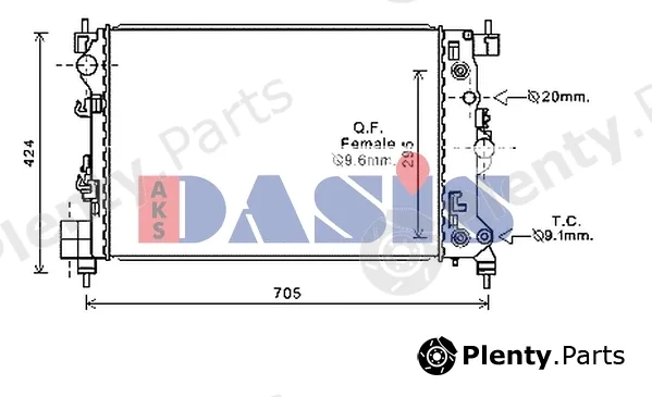 AKS Dasis 150131N — Radiator, engine cooling