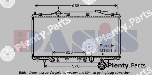 AKS Dasis 100075N — Radiator, engine cooling