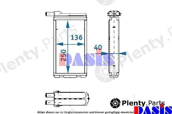 AKS Dasis 499002N — Heat Exchanger, interior heating