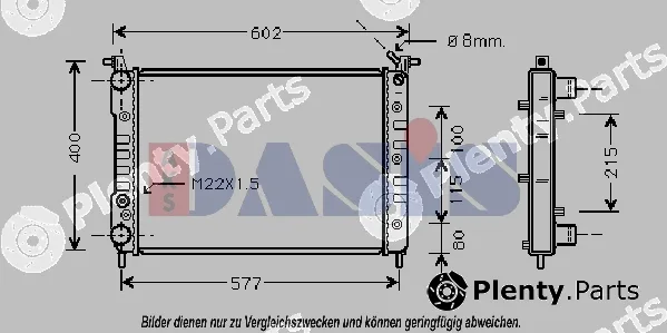 AKS Dasis 081570N — Radiator, engine cooling