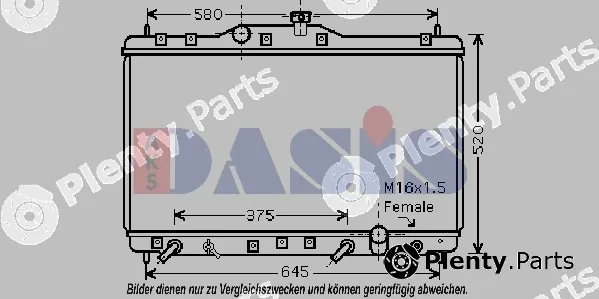 AKS Dasis 100034N — Radiator, engine cooling