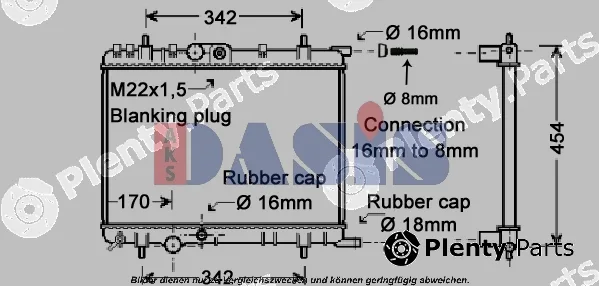 AKS Dasis 060057N — Radiator, engine cooling