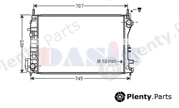 AKS Dasis 150128N — Radiator, engine cooling