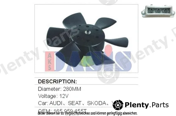 AKS Dasis 048140N — Fan, engine cooling