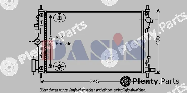 AKS Dasis 150095N — Radiator, engine cooling
