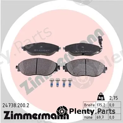 Zimmermann 24738.200.2 — Brake Pad Set, disc brake