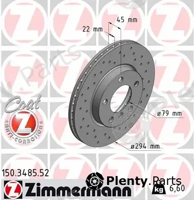 Zimmermann 150.3485.52 — Brake Disc SPORT BRAKE DISC COAT Z
