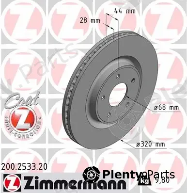 Zimmermann 200.2533.20 — Brake Disc COAT Z