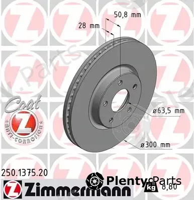 Zimmermann 250.1375.20 — Brake Disc COAT Z