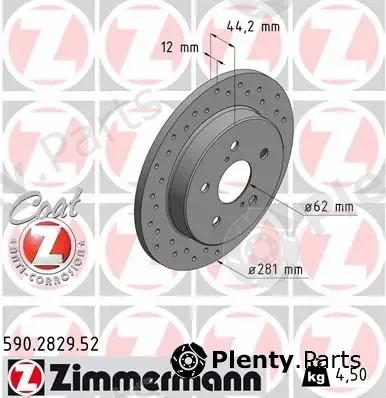 Zimmermann 590.2829.52 — Brake Disc SPORT BRAKE DISC COAT Z