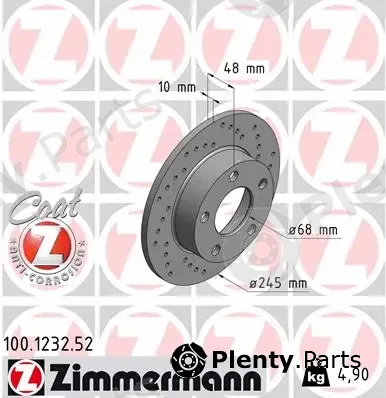 Zimmermann 100.1232.52 — Brake Disc SPORT BRAKE DISC COAT Z