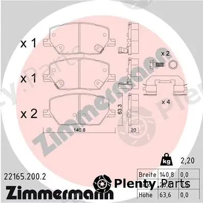 Zimmermann 22165.200.2 — Brake Pad Set, disc brake