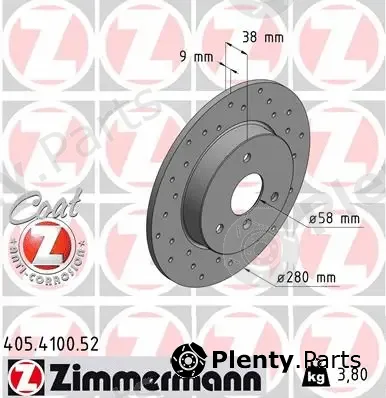 Zimmermann 405.4100.52 — Brake Disc SPORT BRAKE DISC COAT Z