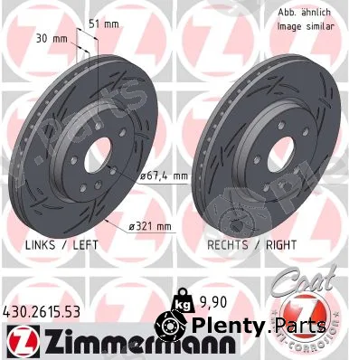 Zimmermann 430.2615.53 — Brake Disc BLACK Z