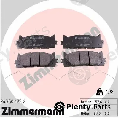 Zimmermann 24350.175.2 — Brake Pad Set, disc brake